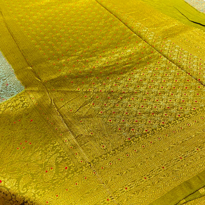 Brocade Mysore Crepe Saree
