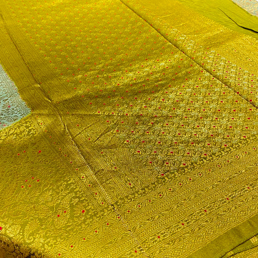 Brocade Mysore Crepe Saree