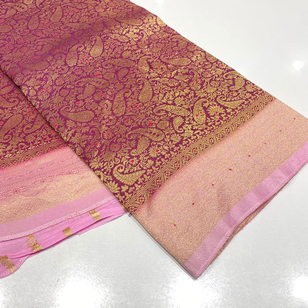 Brocade Mysore Crepe Saree