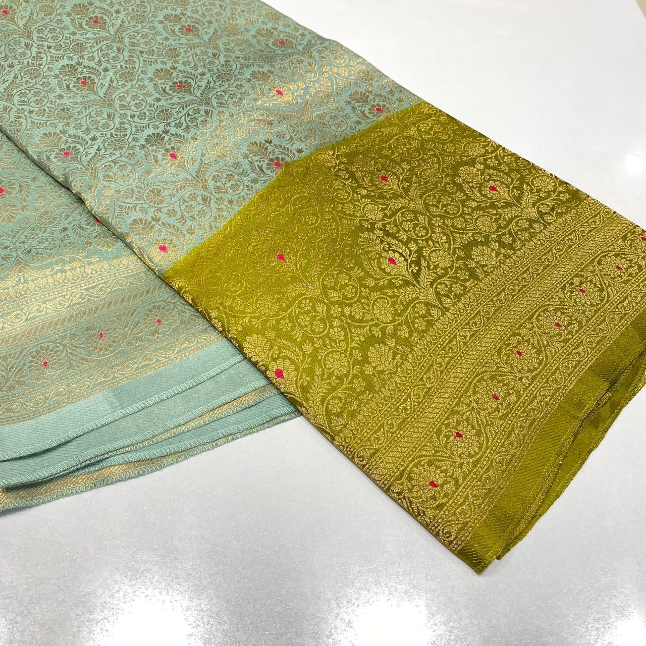Brocade Mysore Crepe Saree