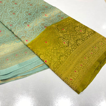 Brocade Mysore Crepe Saree