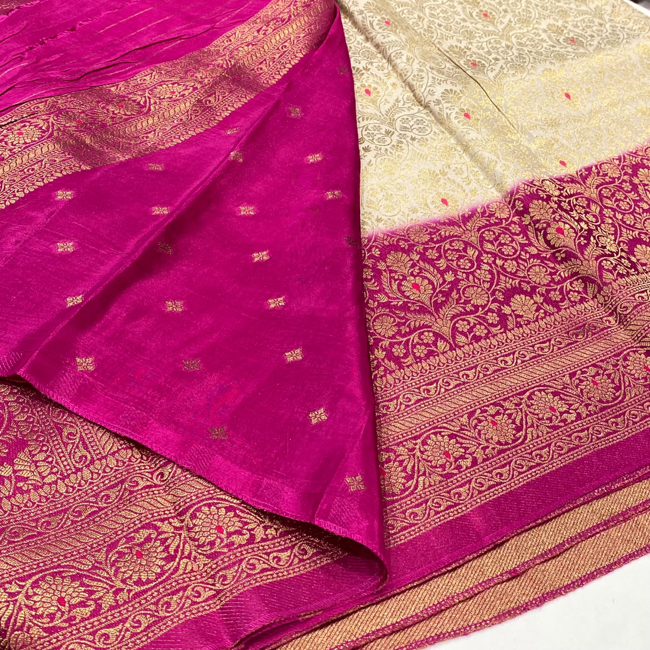 Brocade Mysore Crepe Saree