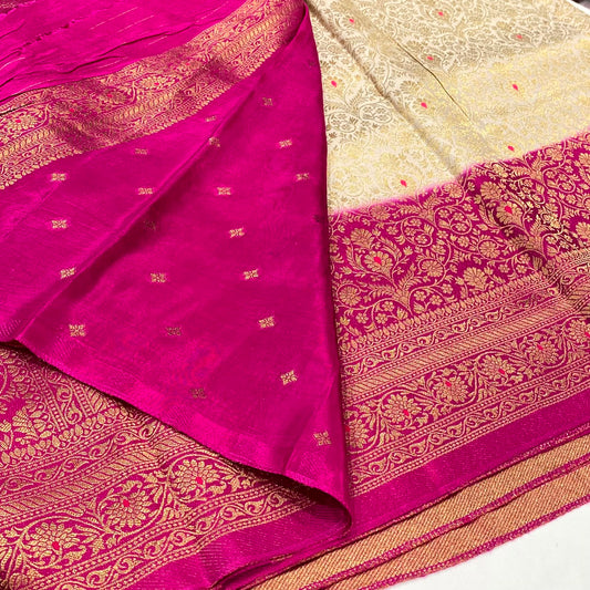 Brocade Mysore Crepe Saree