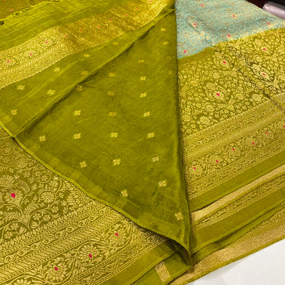 Brocade Mysore Crepe Saree