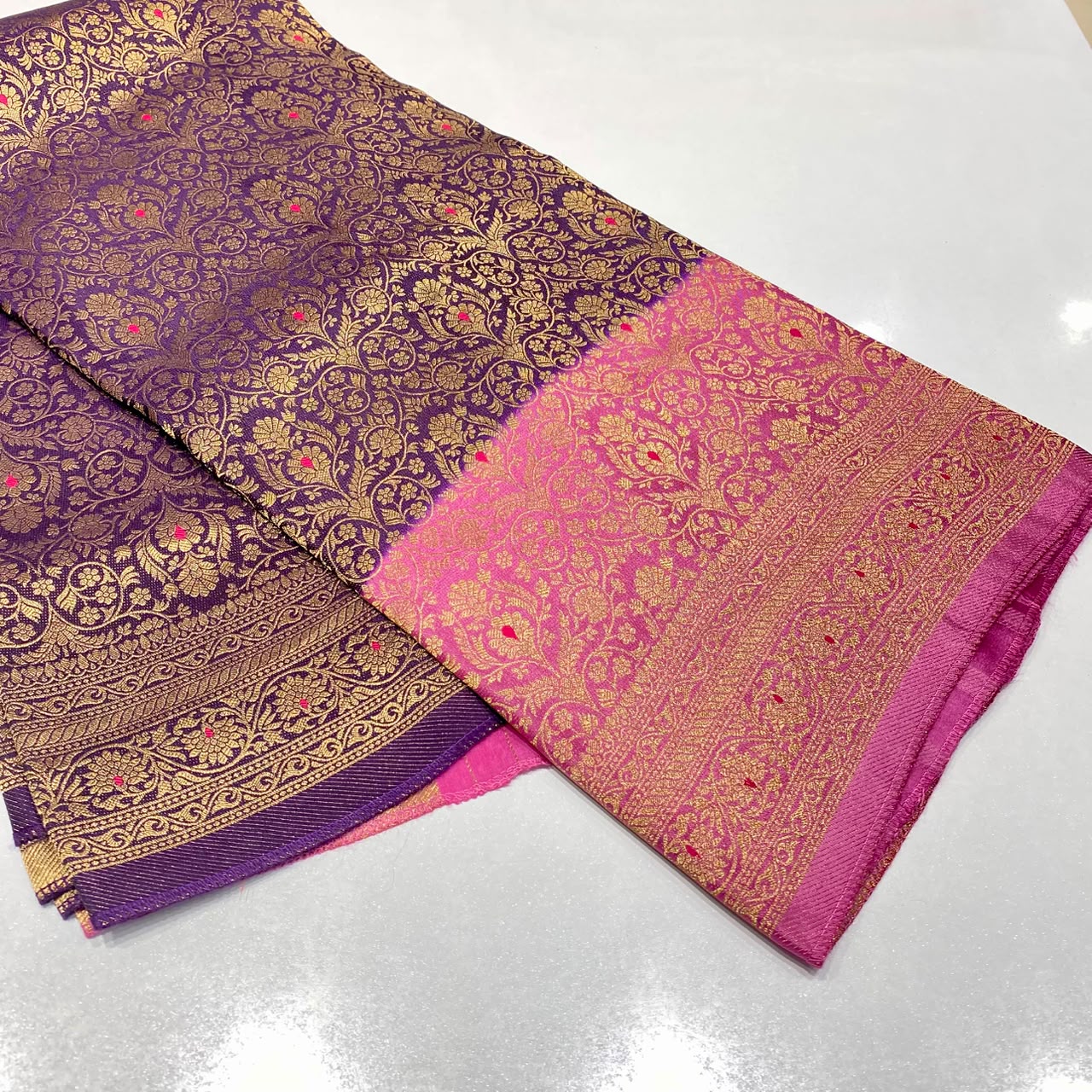 Brocade Mysore Crepe Saree