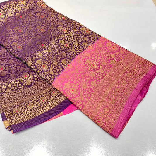 Brocade Mysore Crepe Saree