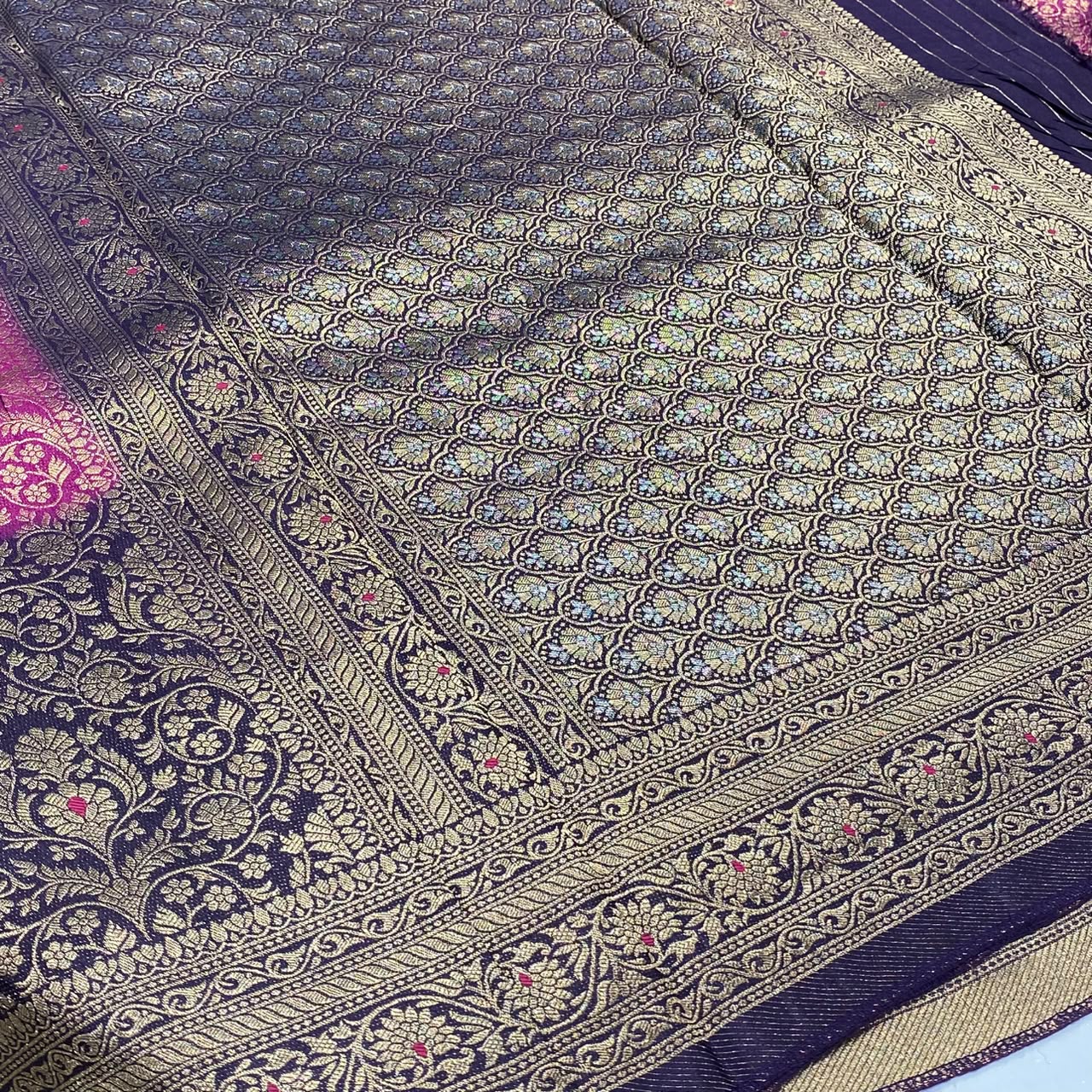Brocade Mysore Crepe Saree
