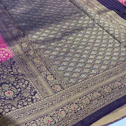 Brocade Mysore Crepe Saree