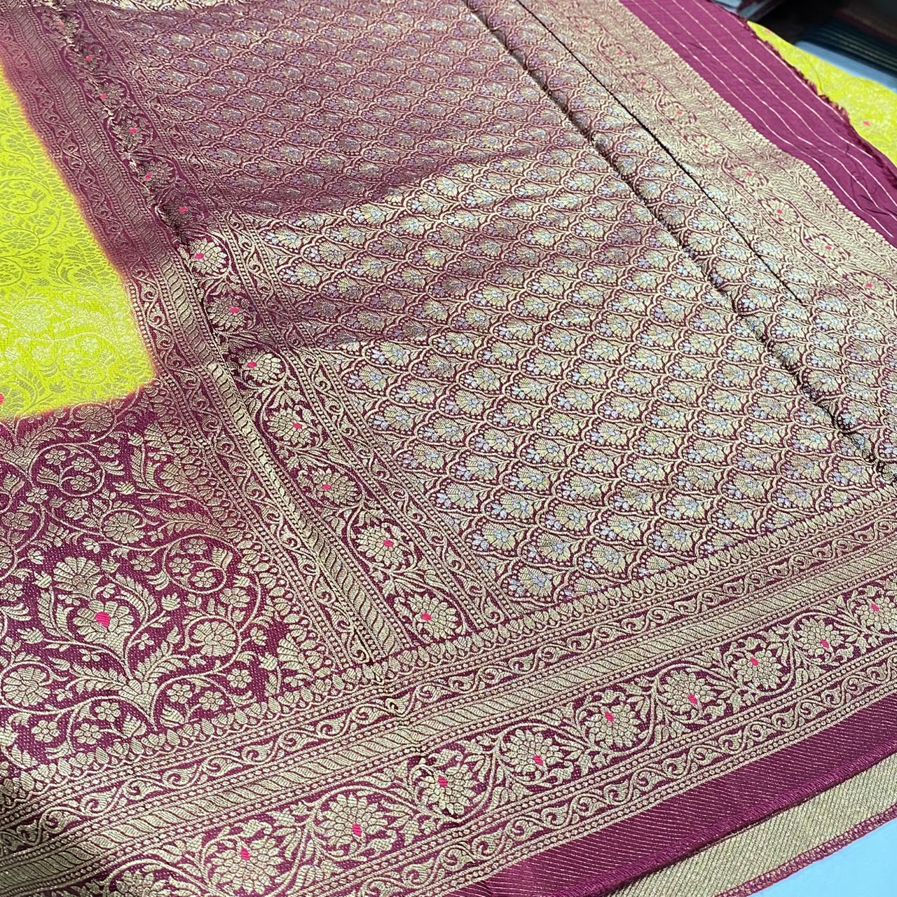 Brocade Mysore Crepe Saree