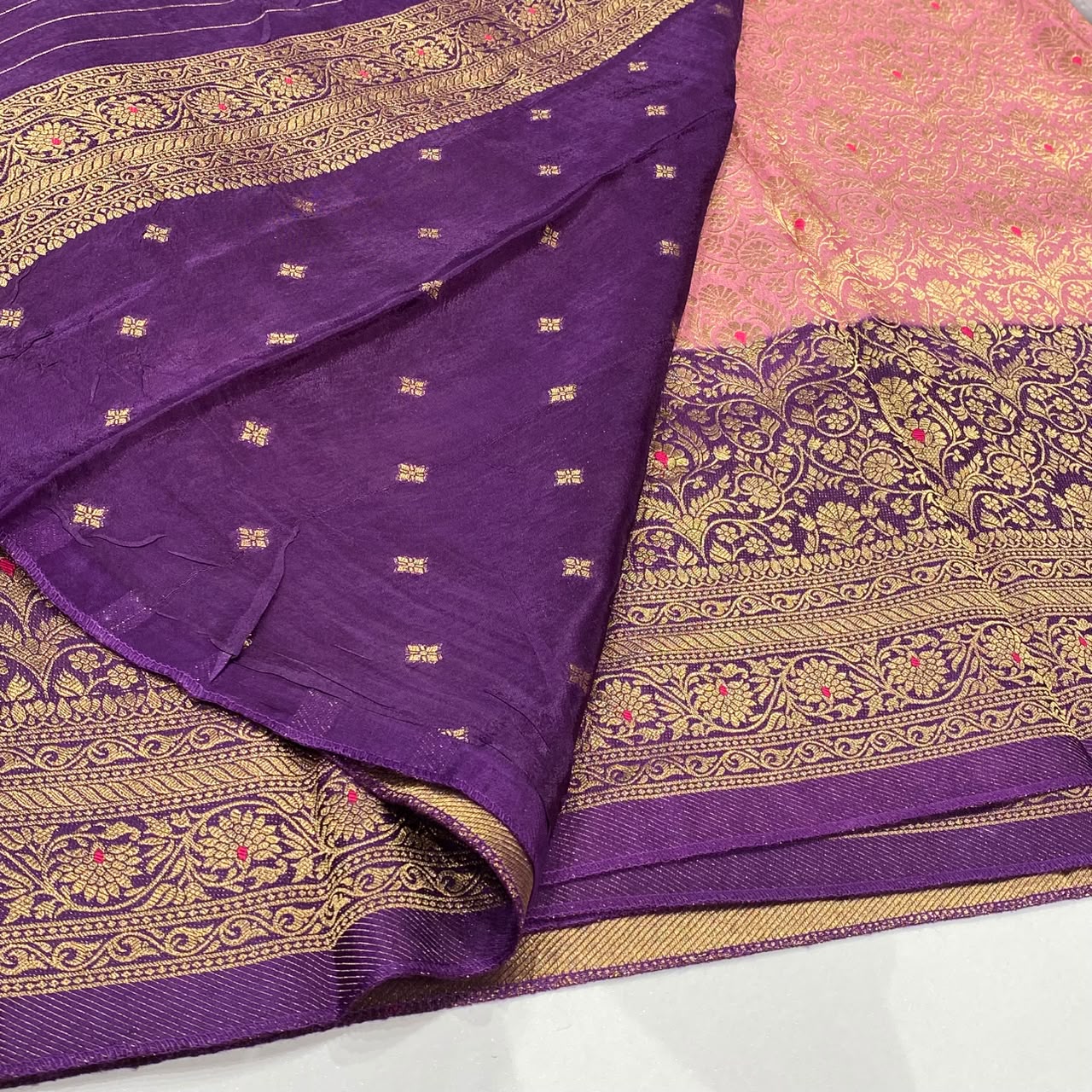 Brocade Mysore Crepe Saree