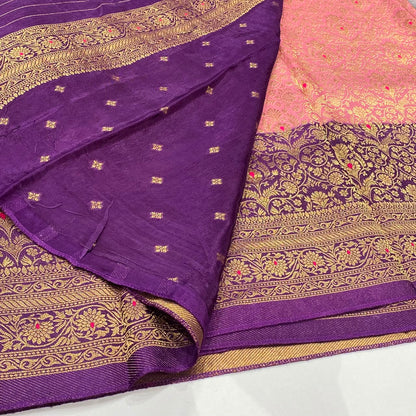 Brocade Mysore Crepe Saree
