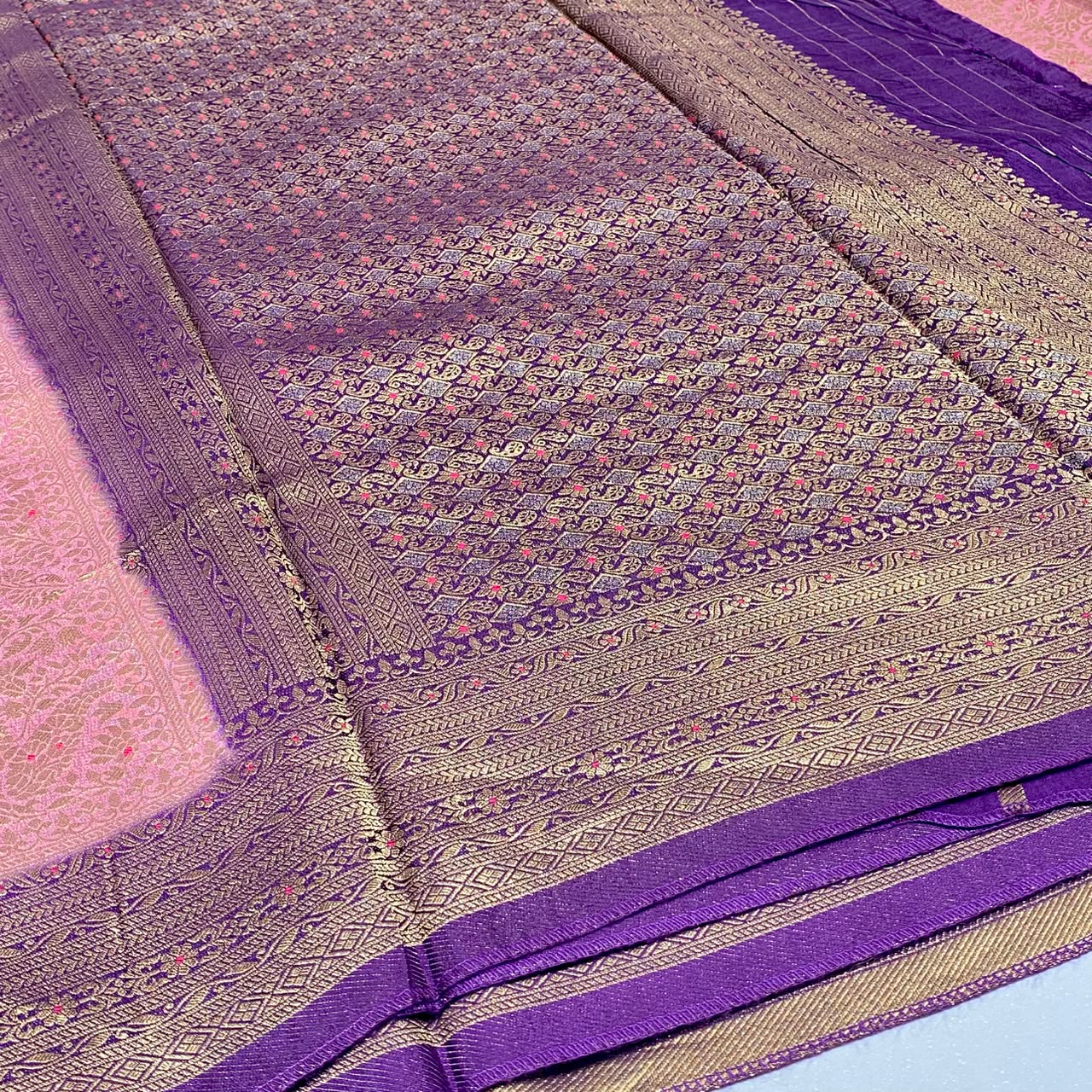 Brocade Mysore Crepe Saree
