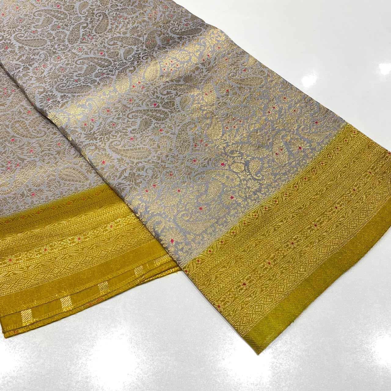 Brocade Mysore Crepe Saree