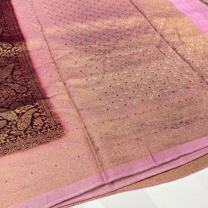 Brocade Mysore Crepe Saree
