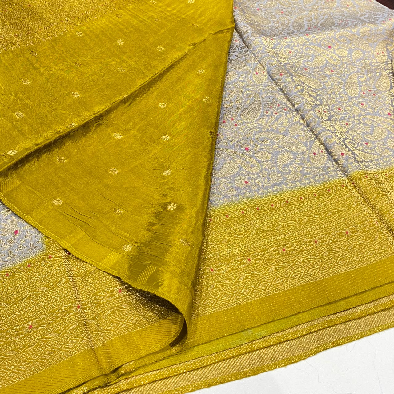 Brocade Mysore Crepe Saree