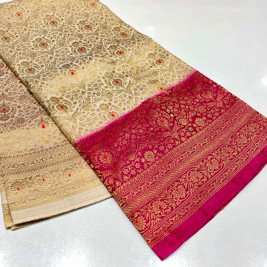 Brocade Mysore Crepe Saree