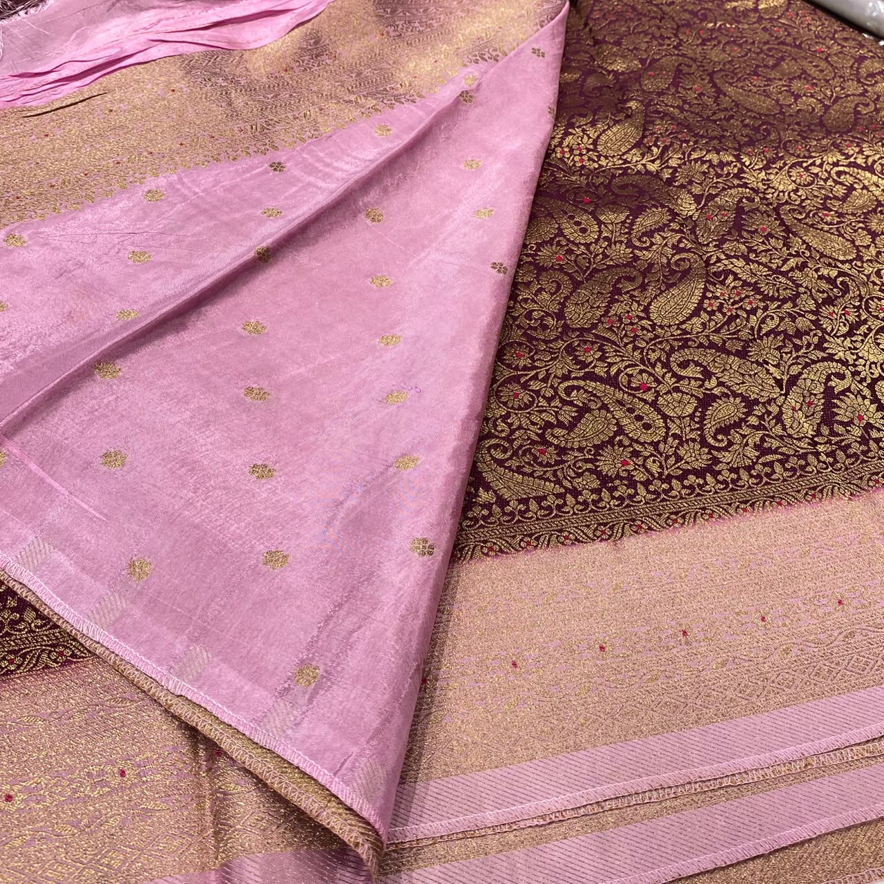 Brocade Mysore Crepe Saree