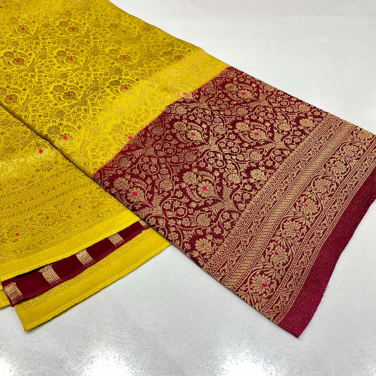 Brocade Mysore Crepe Saree