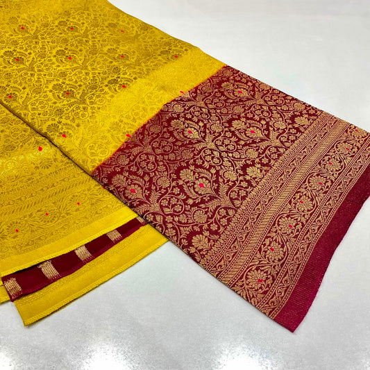Brocade Mysore Crepe Saree