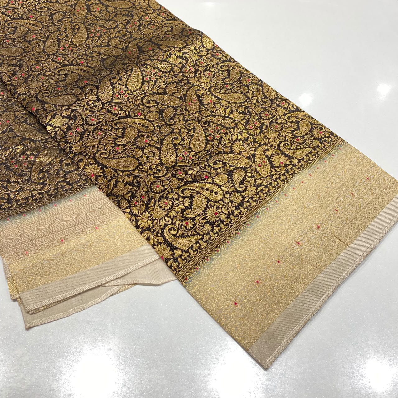 Brocade Mysore Crepe Saree