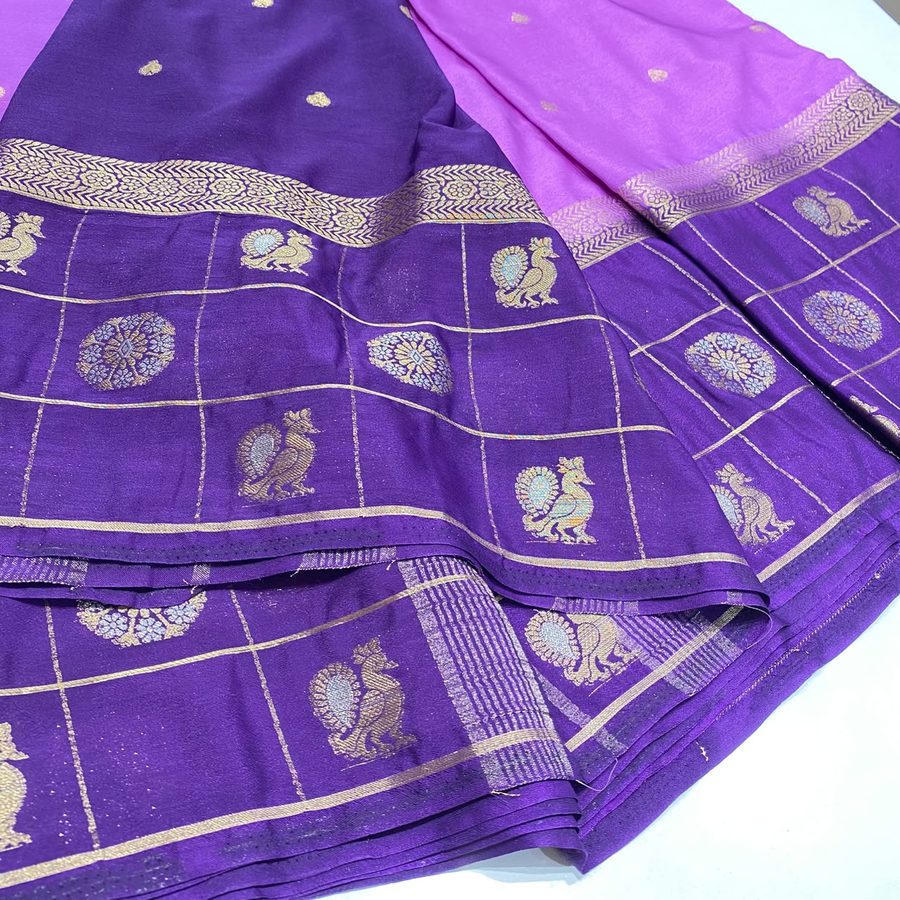Semi Mysore Crepe Saree
