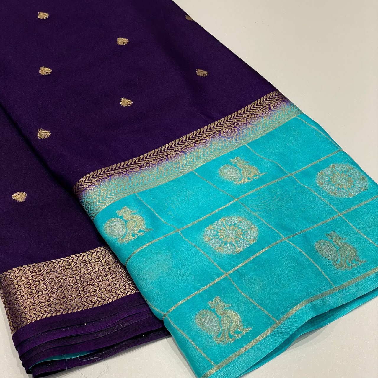 Semi Mysore Crepe Saree