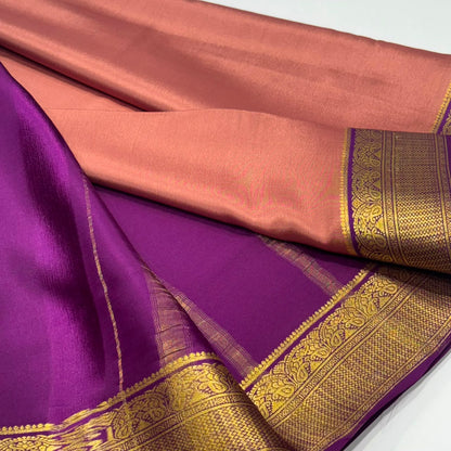 Pure Mysore Silk Saree | 100 grams | Contrast Rope Border