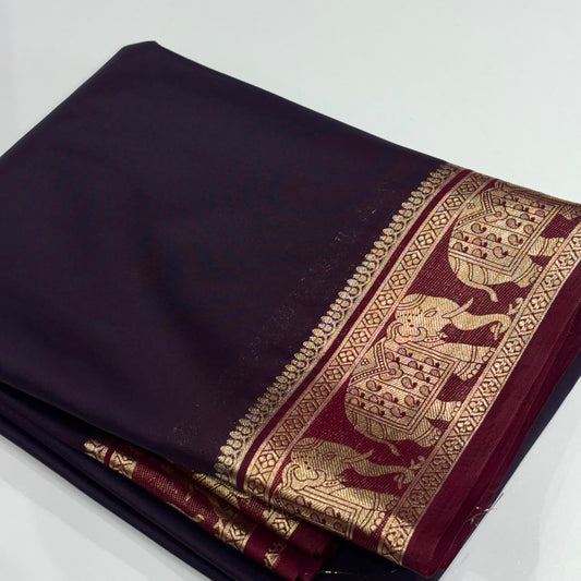 Semi Mysore Crepe Saree