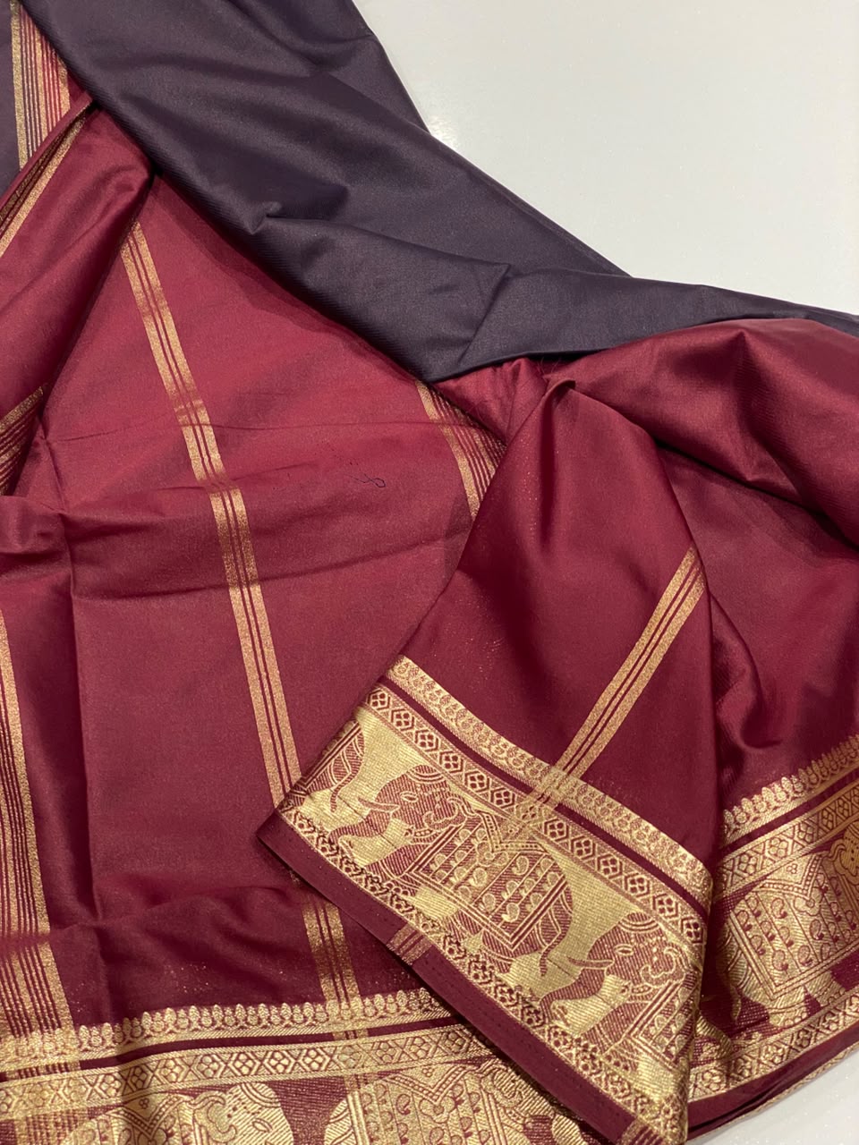 Semi Mysore Crepe Saree