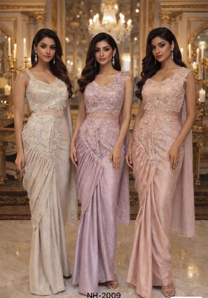 Indo-Western Ready Made Saree