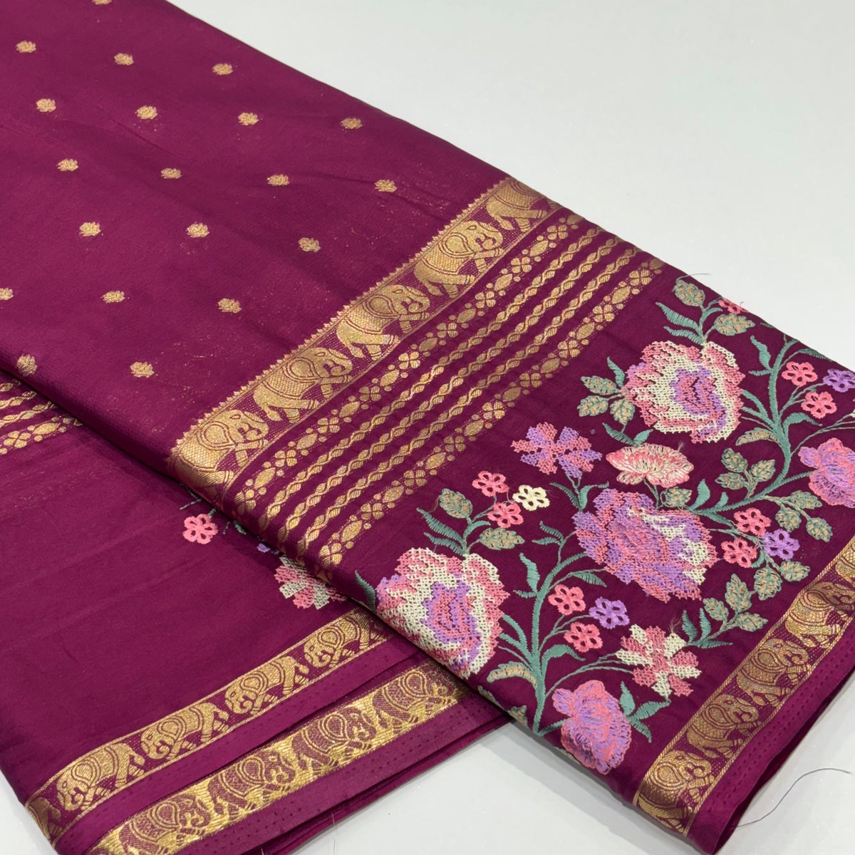 Semi Mysore Crepe Saree