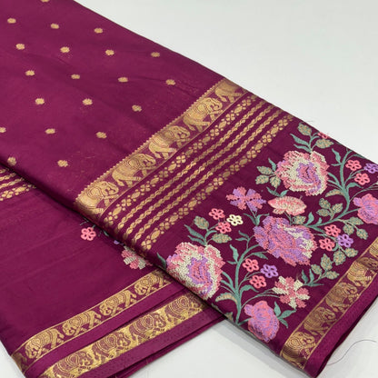 Semi Mysore Crepe Saree