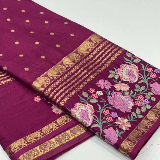 Semi Mysore Crepe Saree