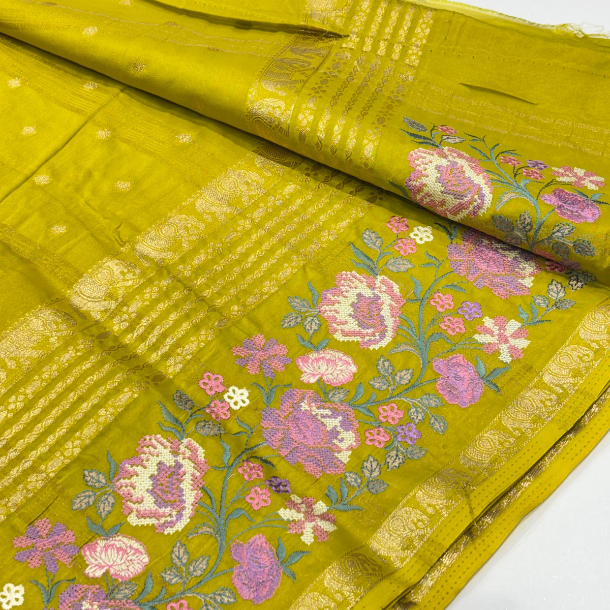 Semi Mysore Crepe Saree