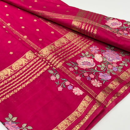 Semi Mysore Crepe Saree
