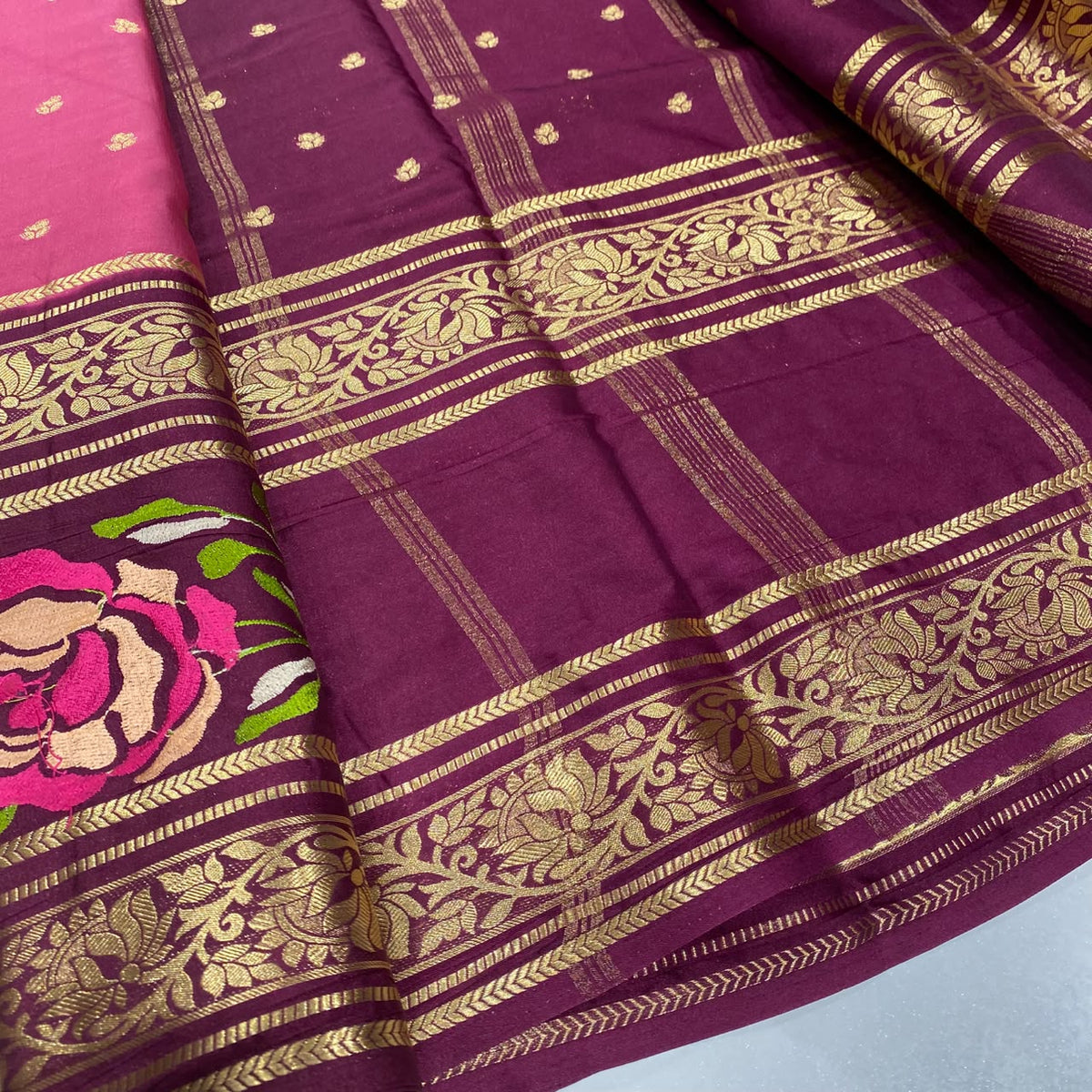Semi Mysore Crepe Saree