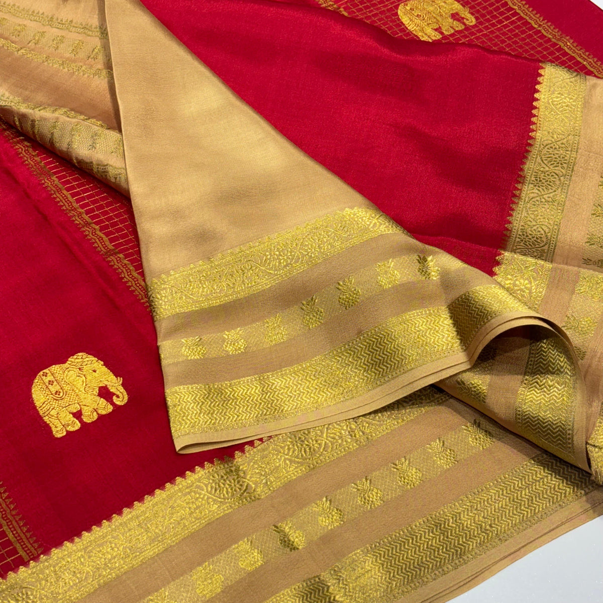 Pure Mysore Crepe Silk Saree
