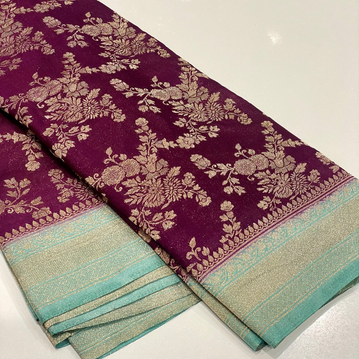 Banarasi Wrinkle Chiffon Saree