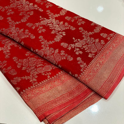 Banarasi Wrinkle Chiffon Saree