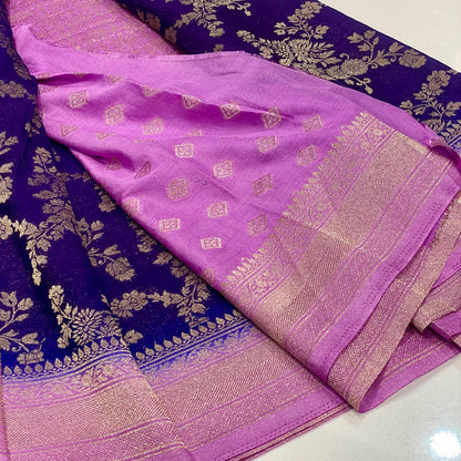 Banarasi Wrinkle Chiffon Saree