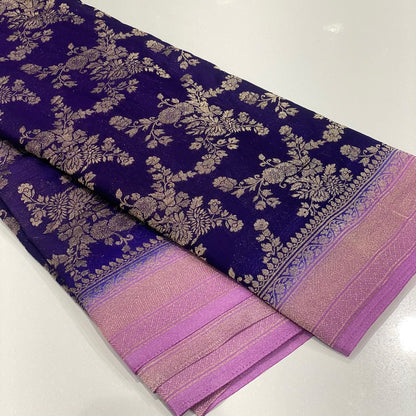 Banarasi Wrinkle Chiffon Saree