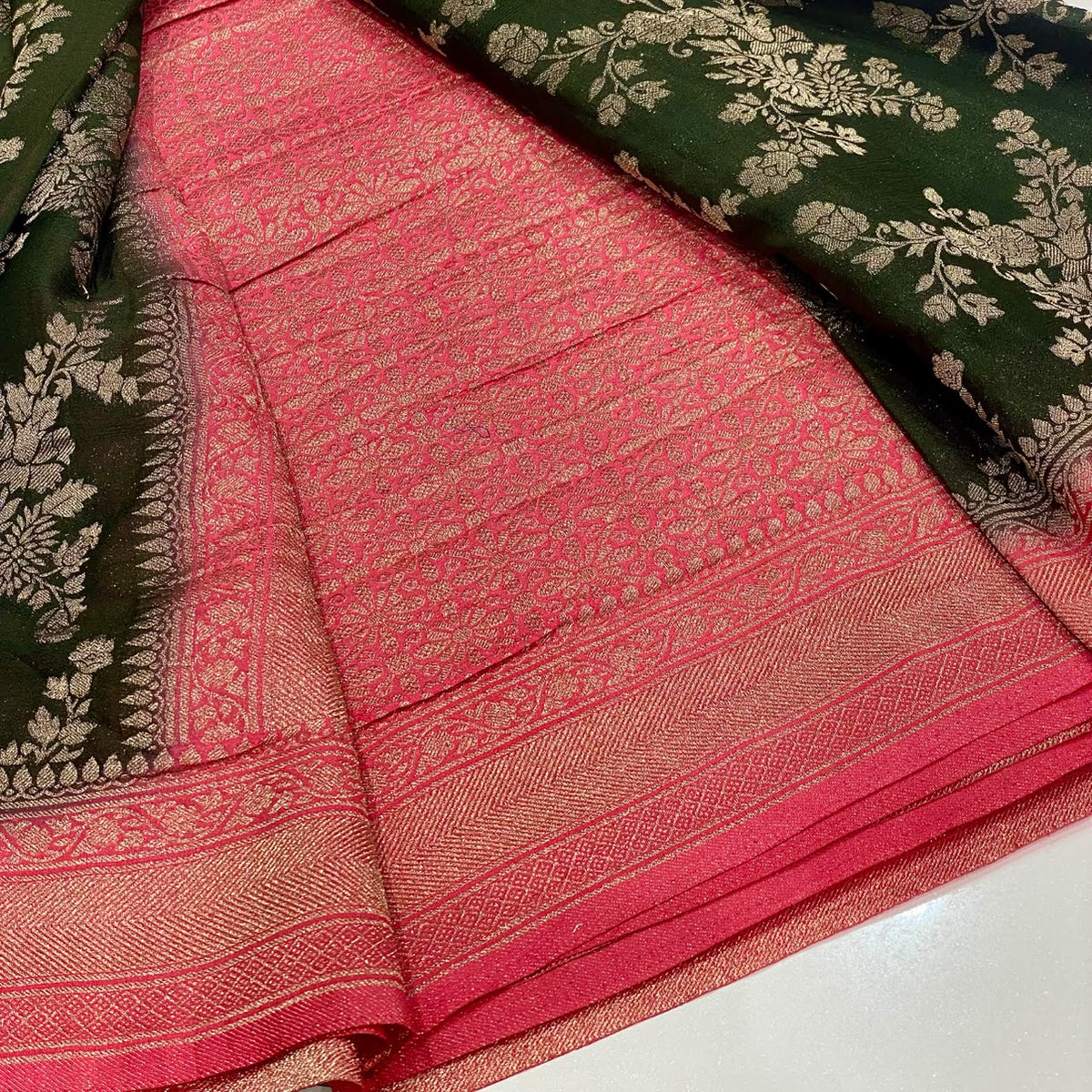 Banarasi Wrinkle Chiffon Saree