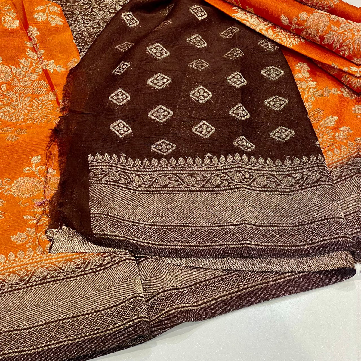 Banarasi Wrinkle Chiffon Saree