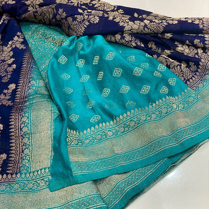 Banarasi Wrinkle Chiffon Saree
