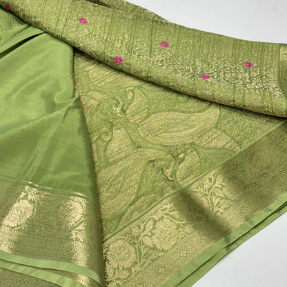 Brocade Wrinkle Chiffon Saree