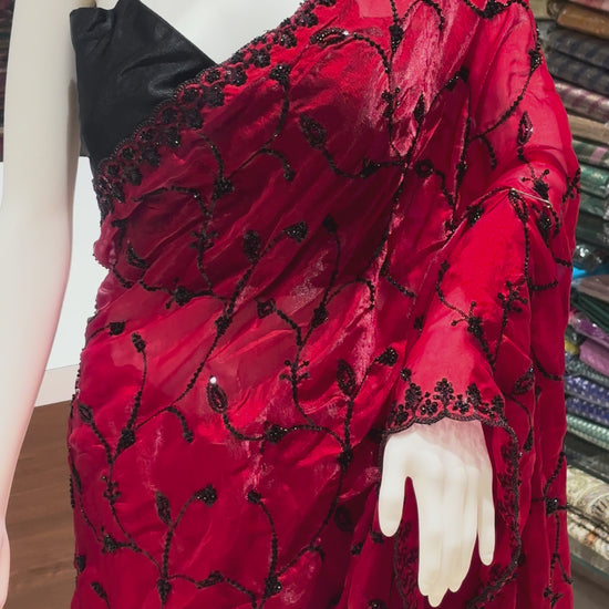 PartyWear Satin Designer Saree