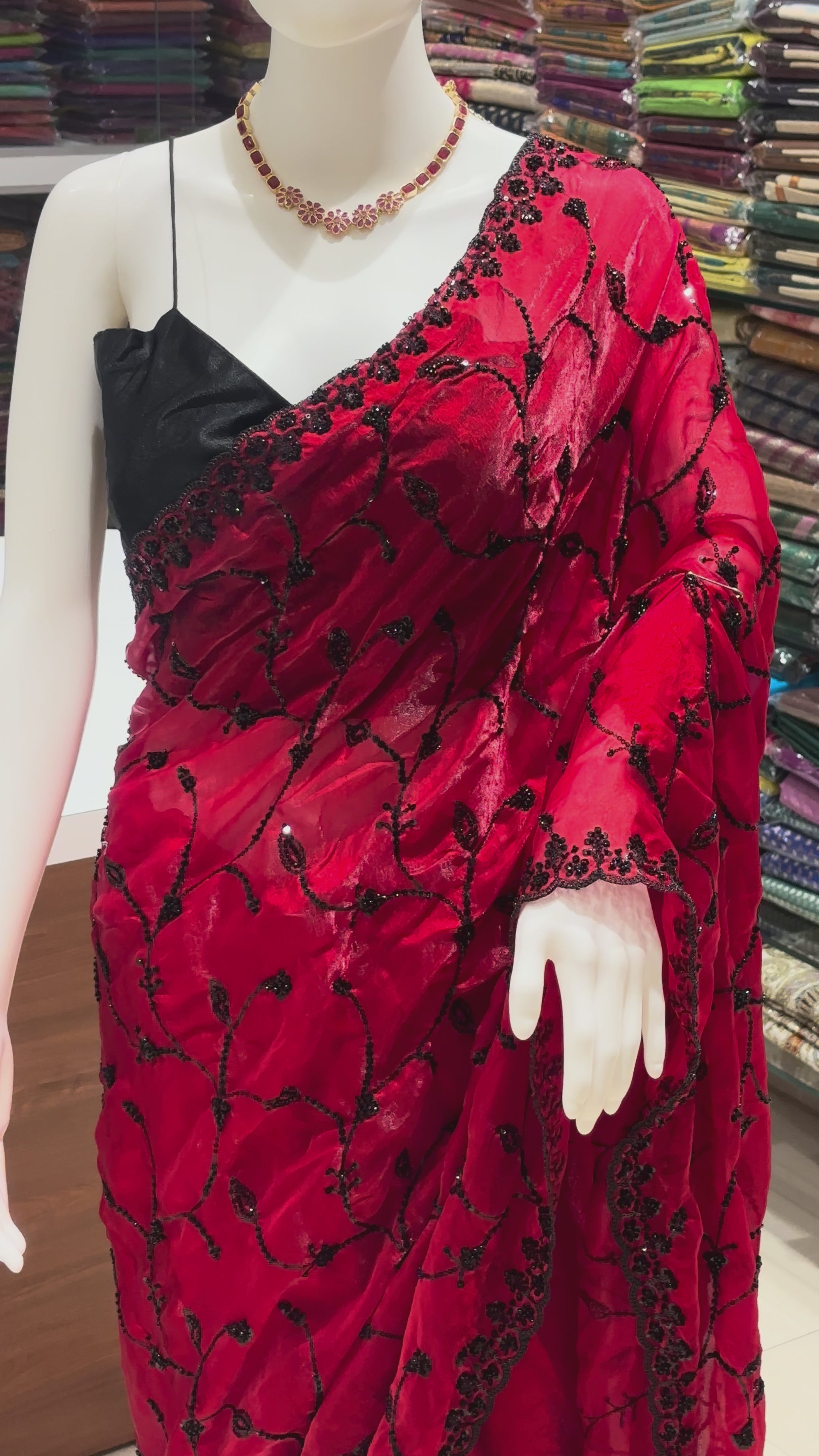 PartyWear Satin Designer Saree