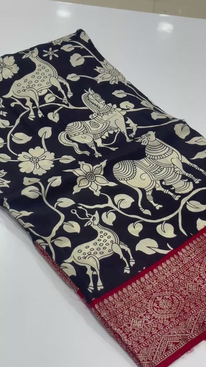 Printed Mysore Crepe Saree