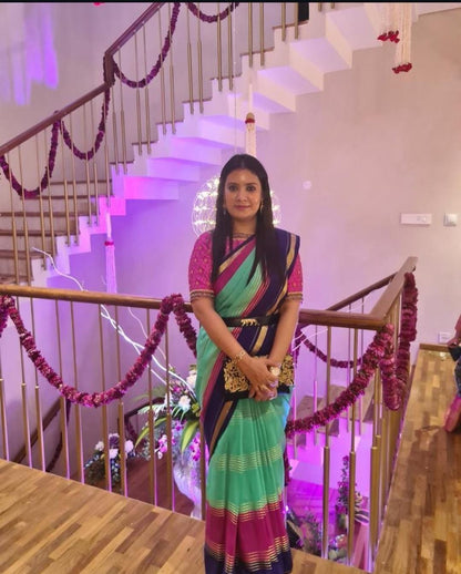 Сари из чистого майсурского шелка | 100 грамм | КСИК класс