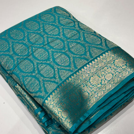 Brocade Wrinkle Chiffon Saree